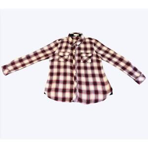 Kut From The Kloth Shirt Womens Medium Plaid Pearl Snap Roll Tab Equestrian